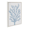 Sylvie Abstract Coral Ocean Blue Framed Canvas by The Creative Bunch Studio
