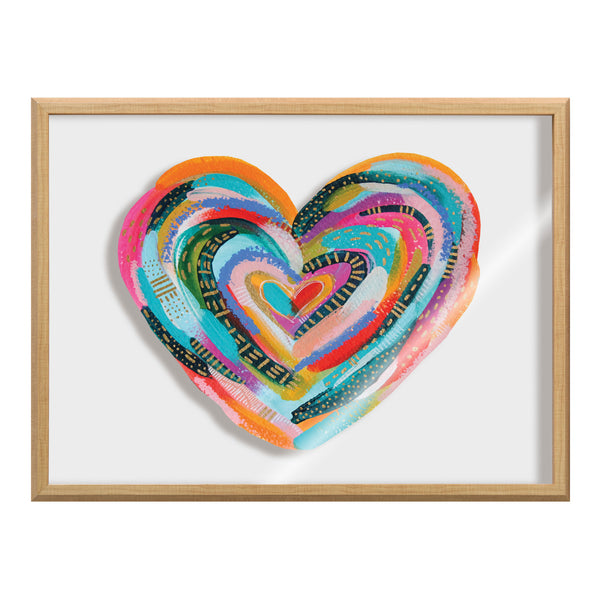 Kate and Laurel Blake Labyrinth Heart Framed Printed Glass Wall Art by  Jessi Raulet of Ettavee, 18x24 Natural, Decorative Rainbow Heart Art for  Wall – kateandlaurel