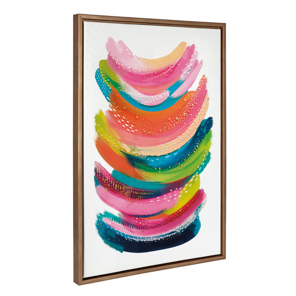Kate and Laurel Sylvie Bright Abstract Framed Canvas Wall Art by Jessi  Raulet of Ettavee, 18x40 Gray, Modern Colorful Brushstrokes Art for Wall –  kateandlaurel