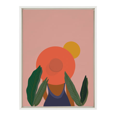 Sylvie Tropical Girl Framed Canvas by Oris Eddu
