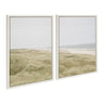 Sylvie Peaceful and Serene Coastal Landscape Left and Right Framed Canvas Art Set by The Creative Bunch Studio