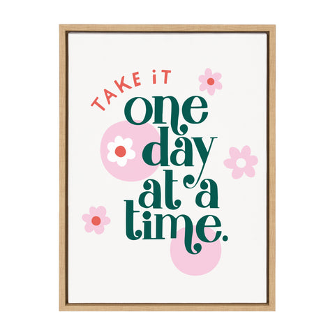 Sylvie Take It One Day At A Time Framed Canvas by Maria Filar
