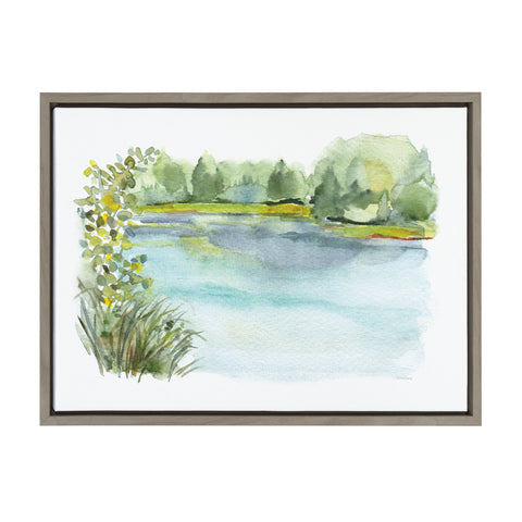 Sylvie Pond Landscape Framed Canvas by Patricia Shaw