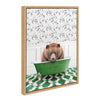 Sylvie Big Bear In Eclectic Green Bath Framed Canvas by Amy Peterson Art Studio