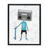 Sylvie Boom Box Boy 2 Framed Canvas by Molly Fabiano, Black 18x24