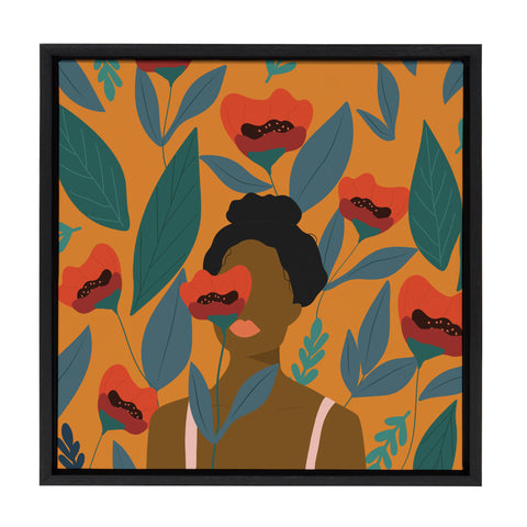 Sylvie Smell the Roses Framed Canvas by Oris Eddu