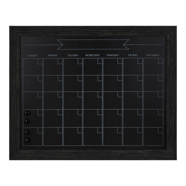 DesignOvation Beatrice Framed Magnetic Chalkboard Monthly Calendar White