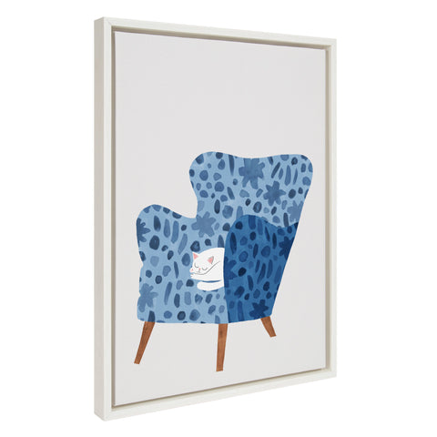 Sylvie 10 Cornflower Chair Framed Canvas by Planet Cat