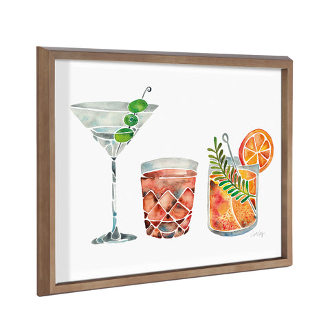 Blake Classic Cocktails Framed Printed Glass by Cat Coquillette