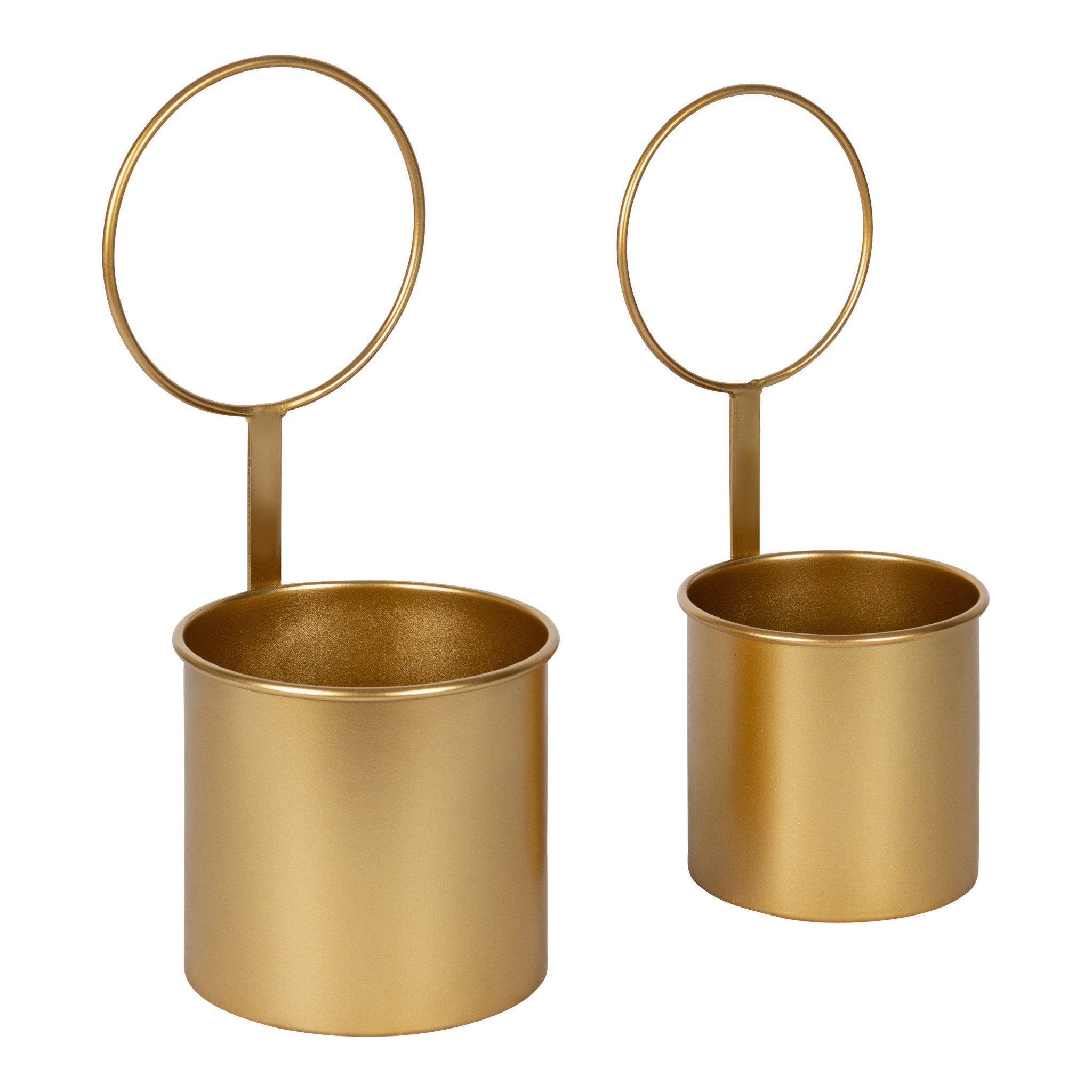 gold wall plant hanger Kate and Laurel Kellet Wall Planter Set - 2 Piece