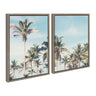 Sylvie Coastal Coconut Palm Tree Beach Framed Canvas Set by The Creative Bunch Studio