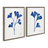 Sylvie Navy Ginkgo and Navy Ginkgo Trio Framed Canvas by Cat Coquillette