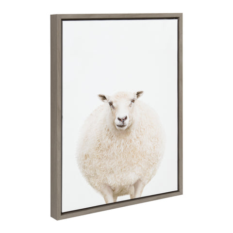 Sylvie Round Sheep Portrait Framed Canvas by Amy Peterson Art Studio