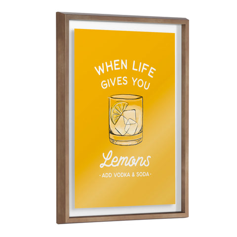 Blake When Life Gives You Lemons Yellow Framed Printed Glass by The Creative Bunch Studio