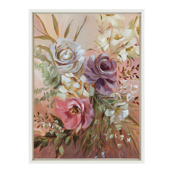 Kate and Laurel Sylvie Rose Bouquet Framed Canvas Wall Art by Annie  Quigley, 18x24 White, Soft Botanical Flower Bouquet Art for Wall Home Decor  – kateandlaurel