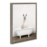 Sylvie Alpaca in the Tub Color Framed Canvas by Amy Peterson Art Studio