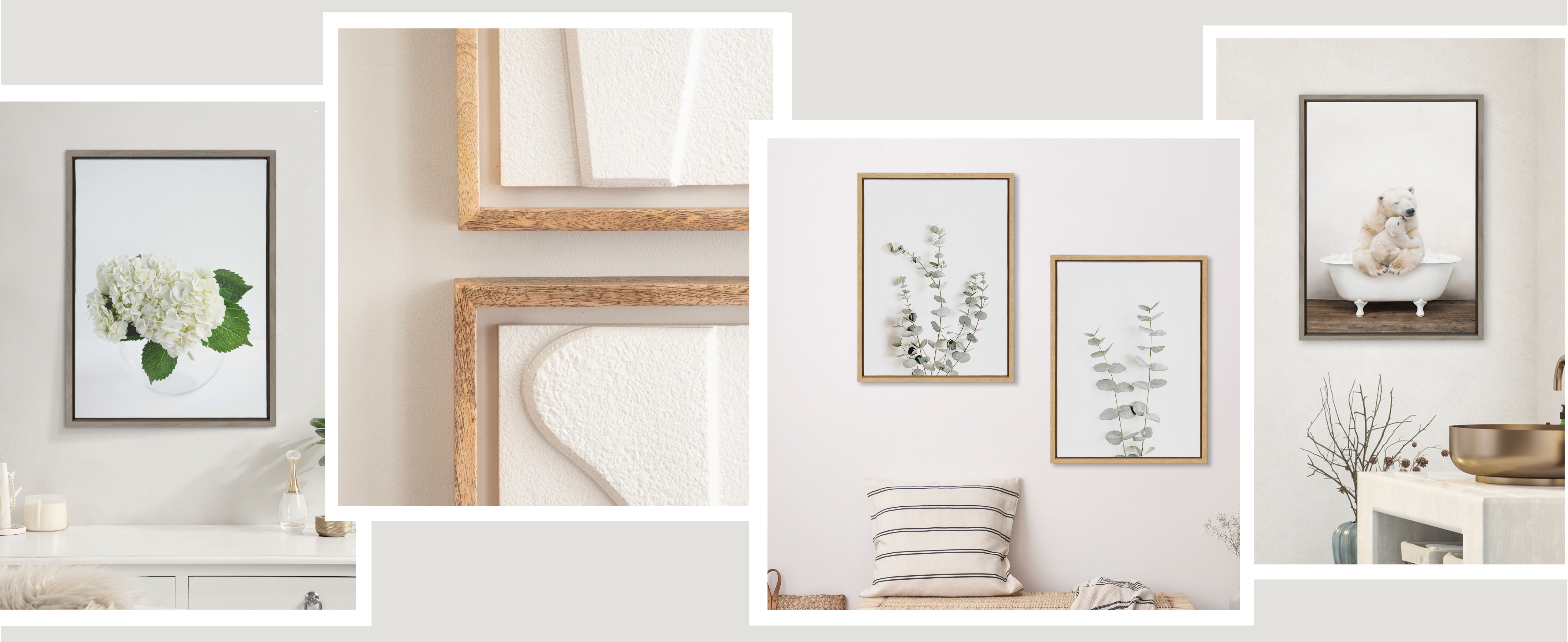 Framed White Wall Art