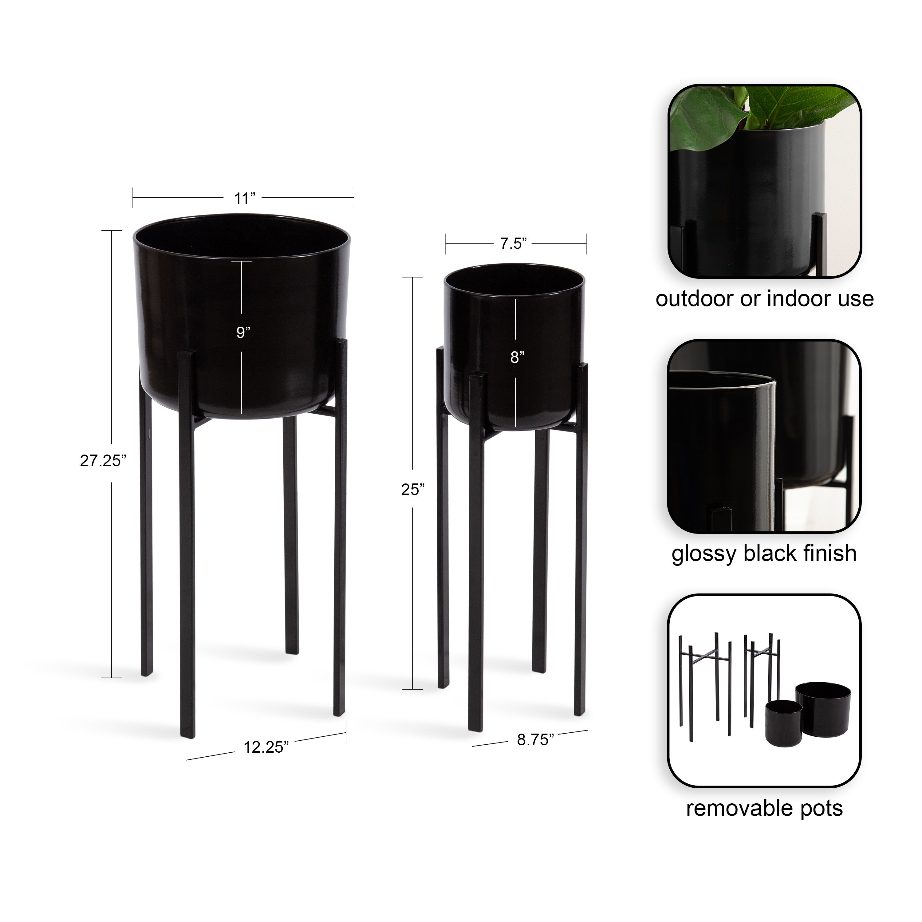 Gabi Metal Plant Stand Set