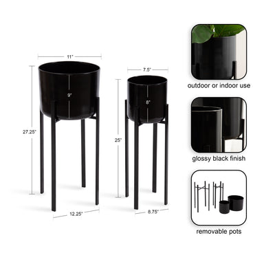 Freestanding Planter Black 2 Piece 2