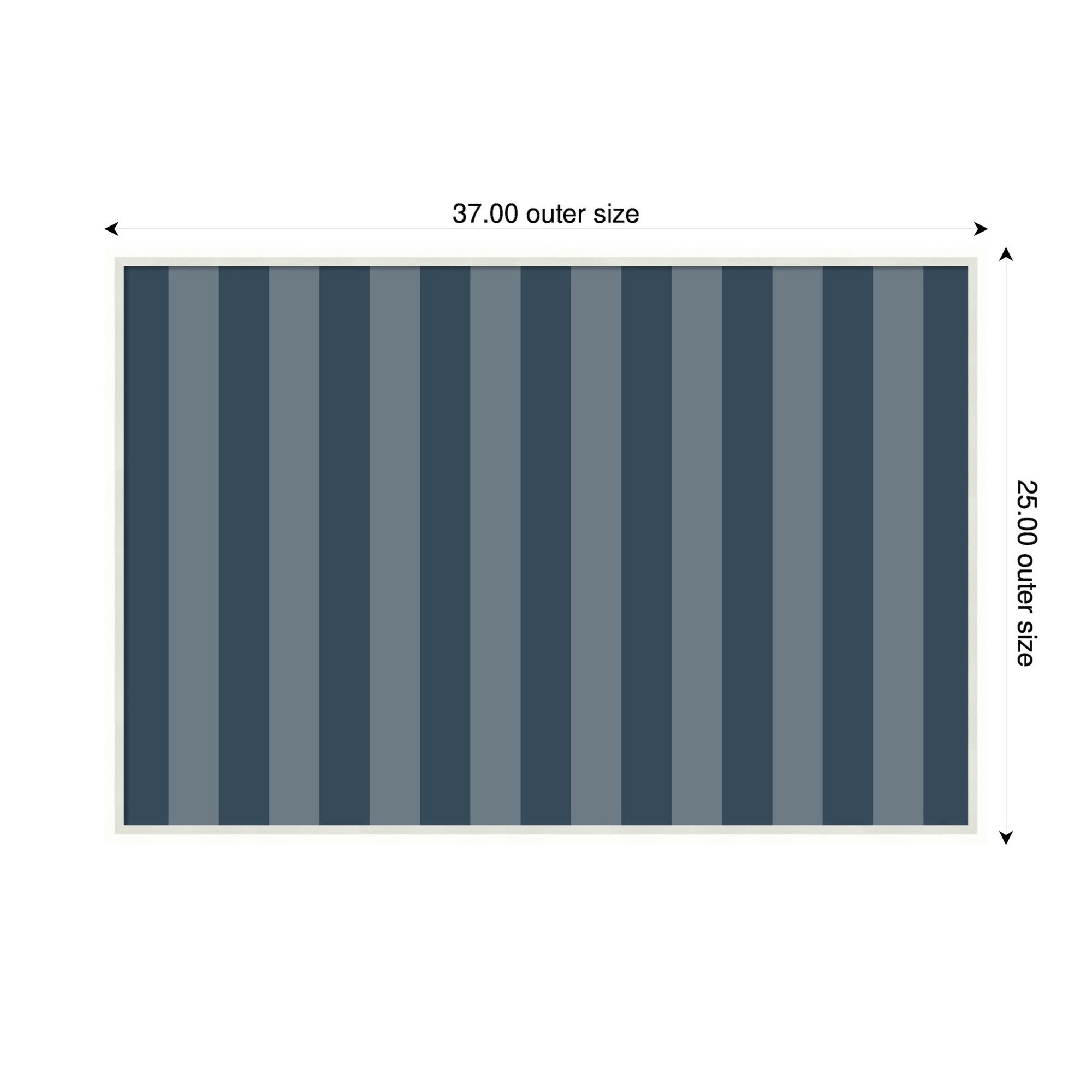 Framed Fabric Pinboard Wide Stripes Blue Wall Organization