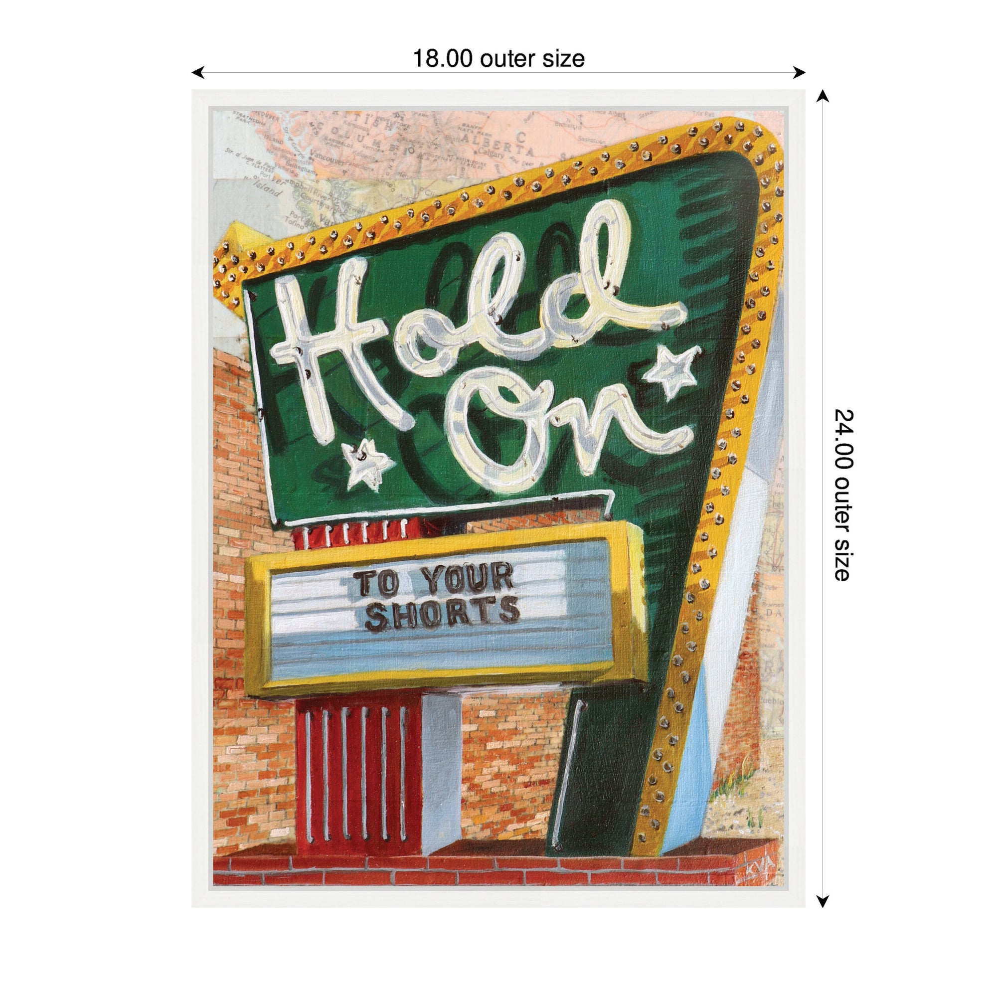 Hold On To Your Shorts by Krista V. Allenstein Framed Canvas Wall Art Print