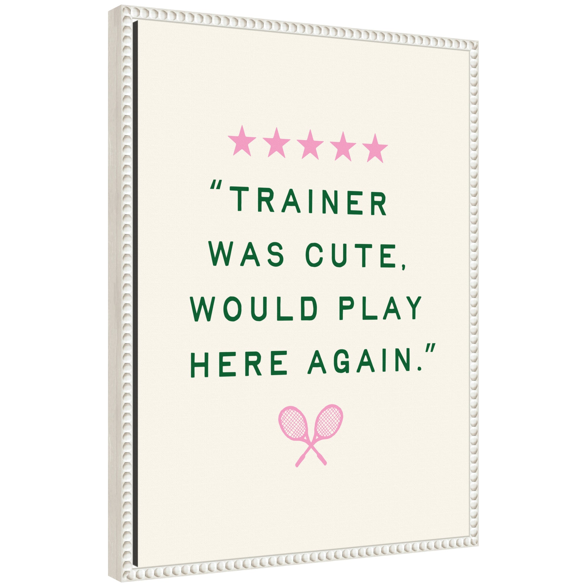 Trainer Was Cute Would Play Here Again, by Lucky Guava Framed Canvas Wall Art Print