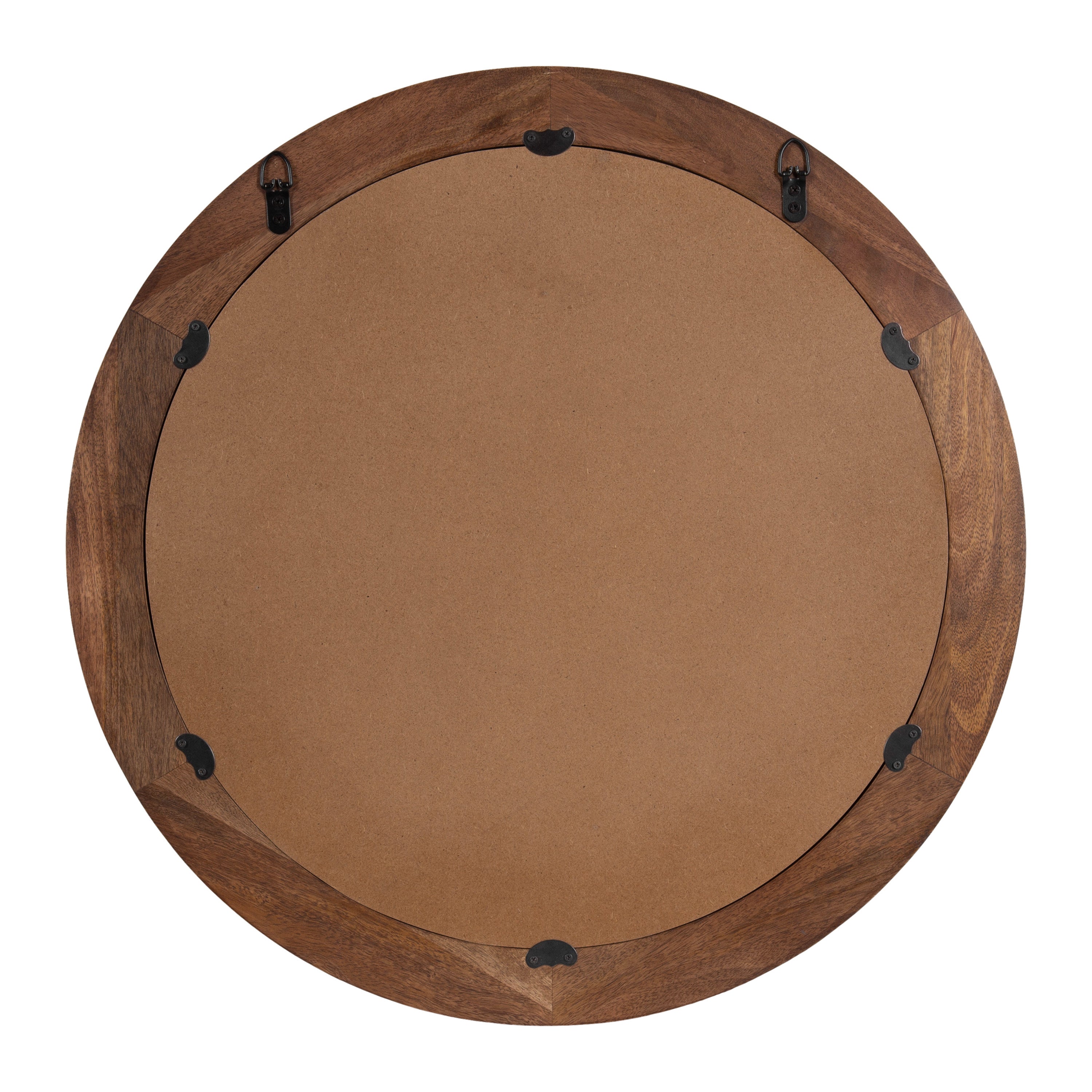 Round Mirror Walnut Brown 26" Diameter 4