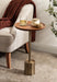 Side Table Walnut Brown Gold 14x14x24 6