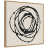 Sylvie Flowing Circle Abstract Framed Canvas by The Creative Bunch Studio