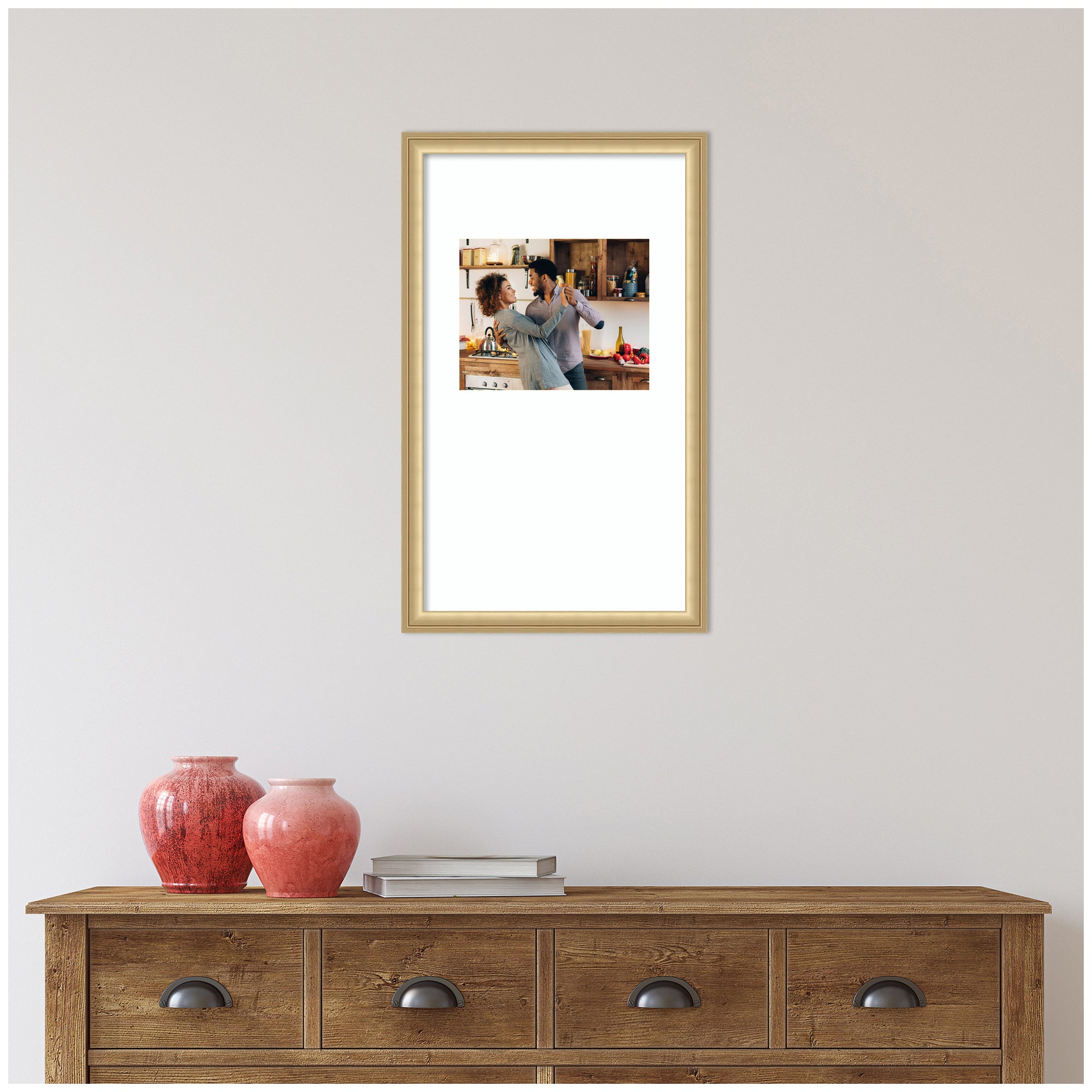 Wall Frame Florence Gold 14x24 matted to 8x10 6