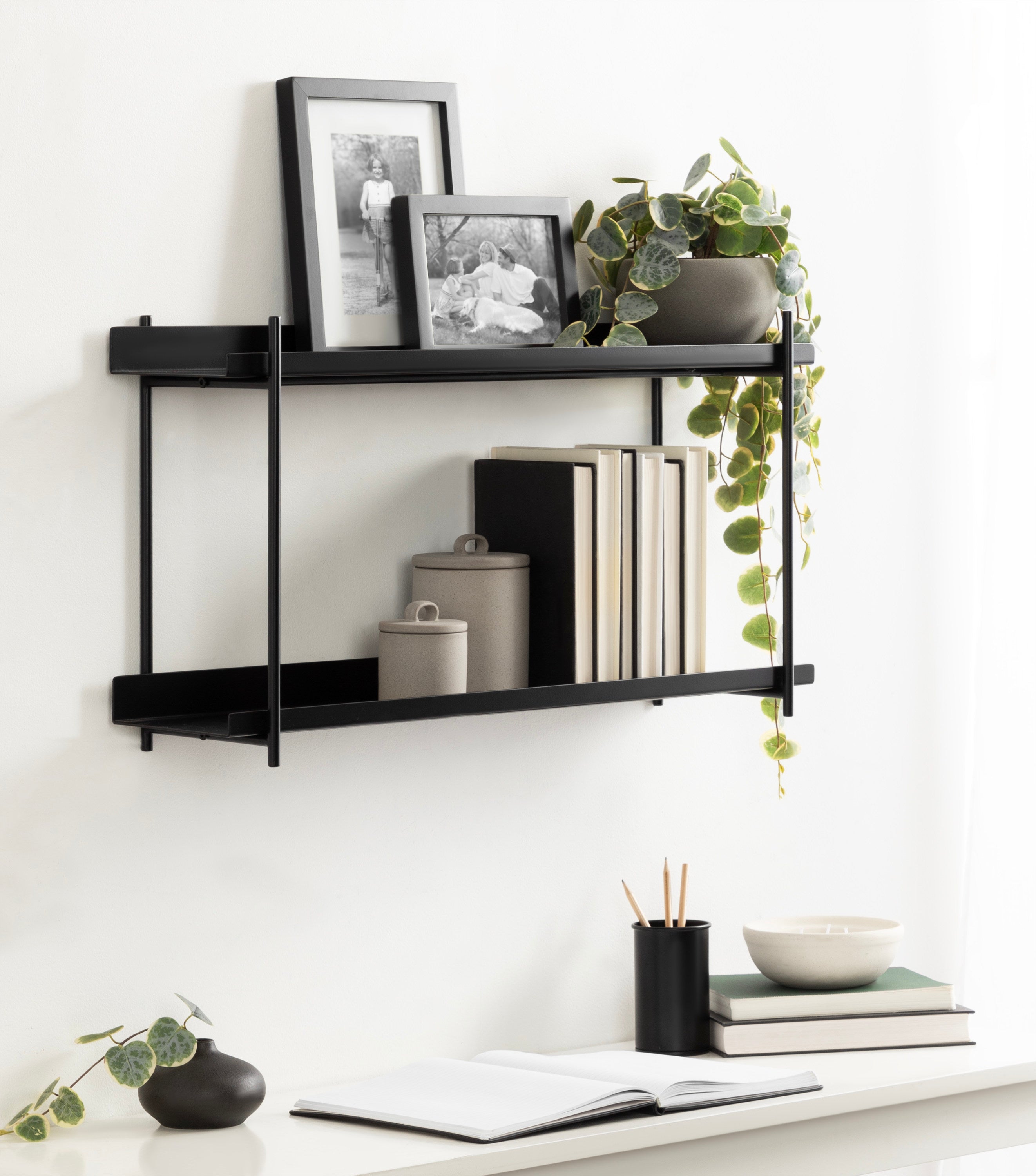Accent Shelf Black 28x7x15 7