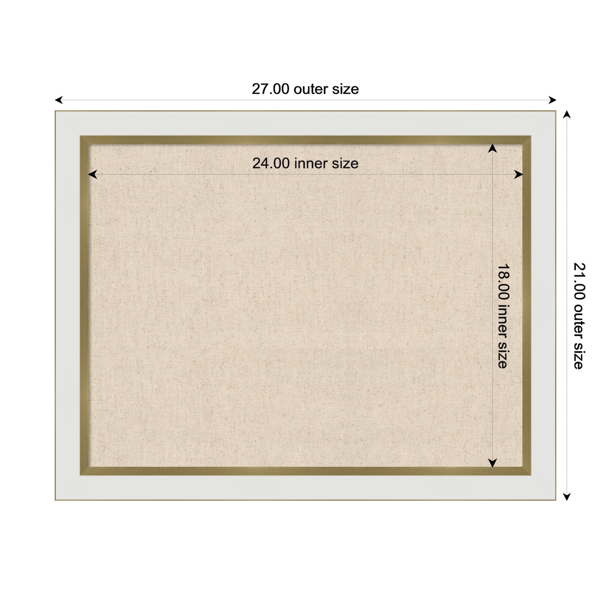Pinboard 27x21 Eva White Gold Narrow 2