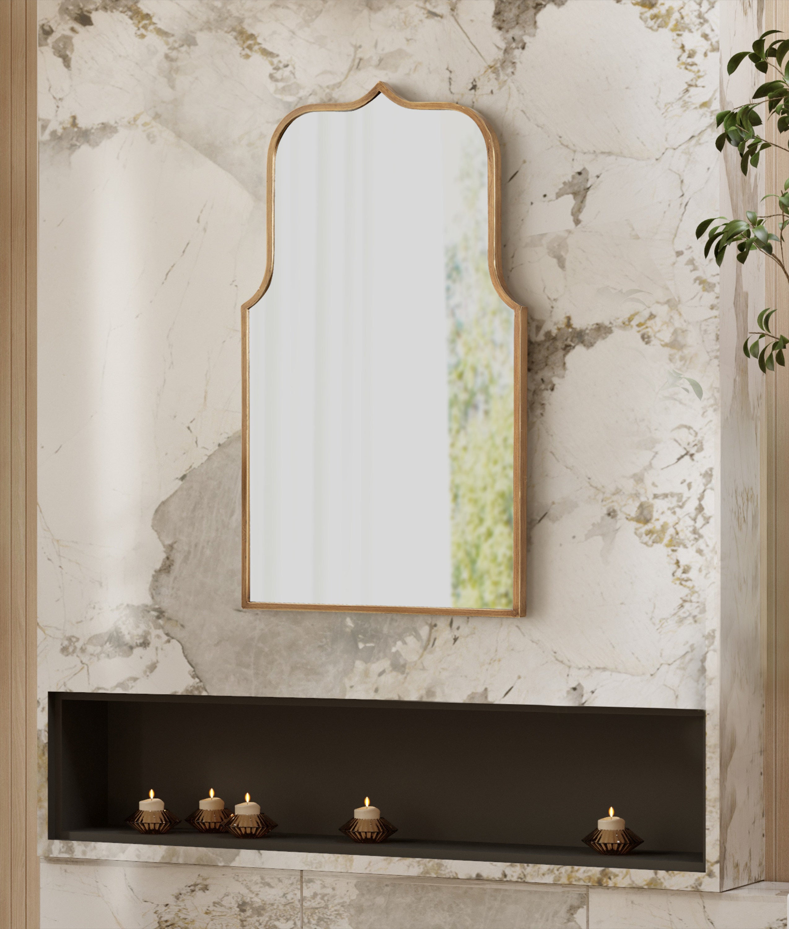 Gezella Scallop Arched Wall Mirror