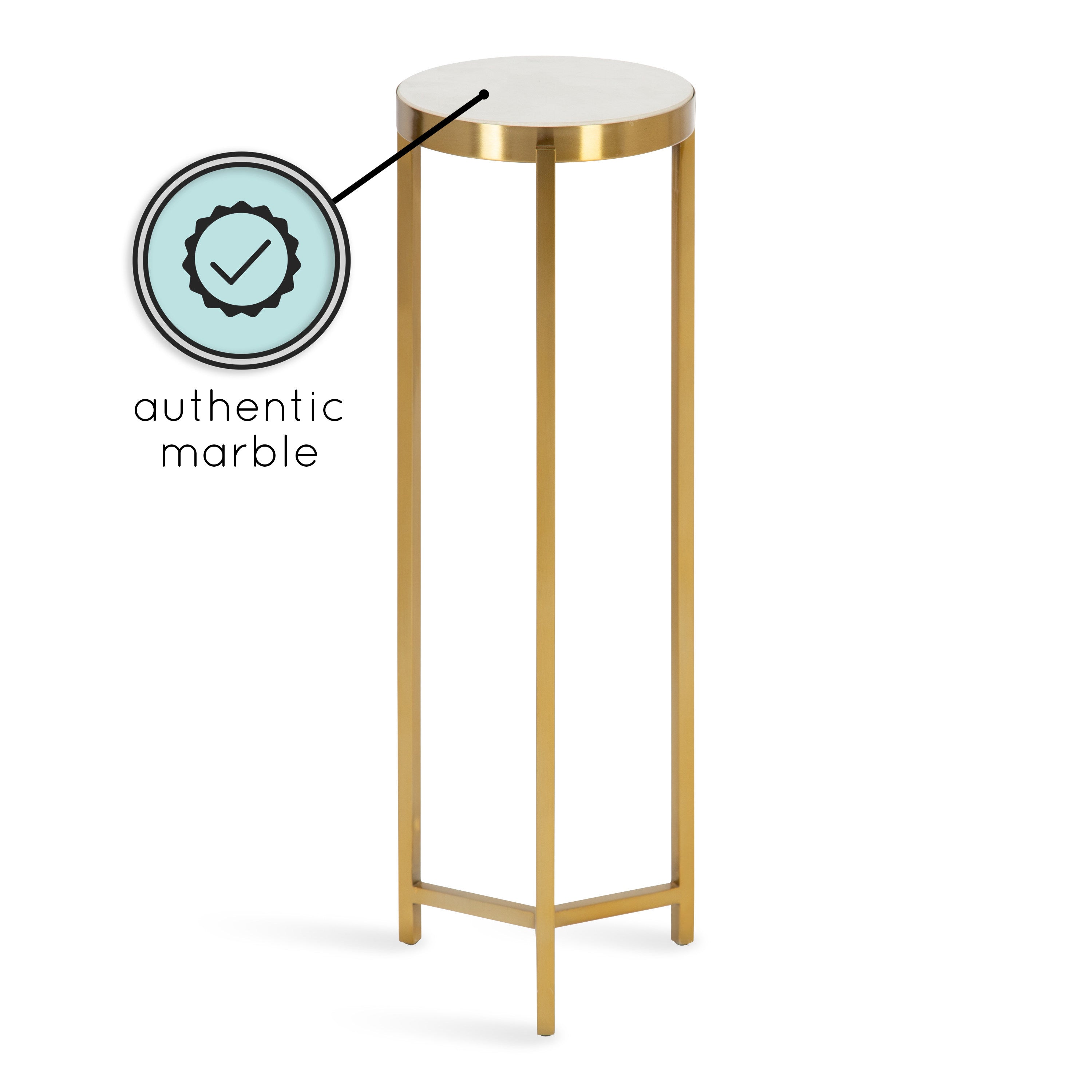 Drink Table White Gold 9x9x23 3