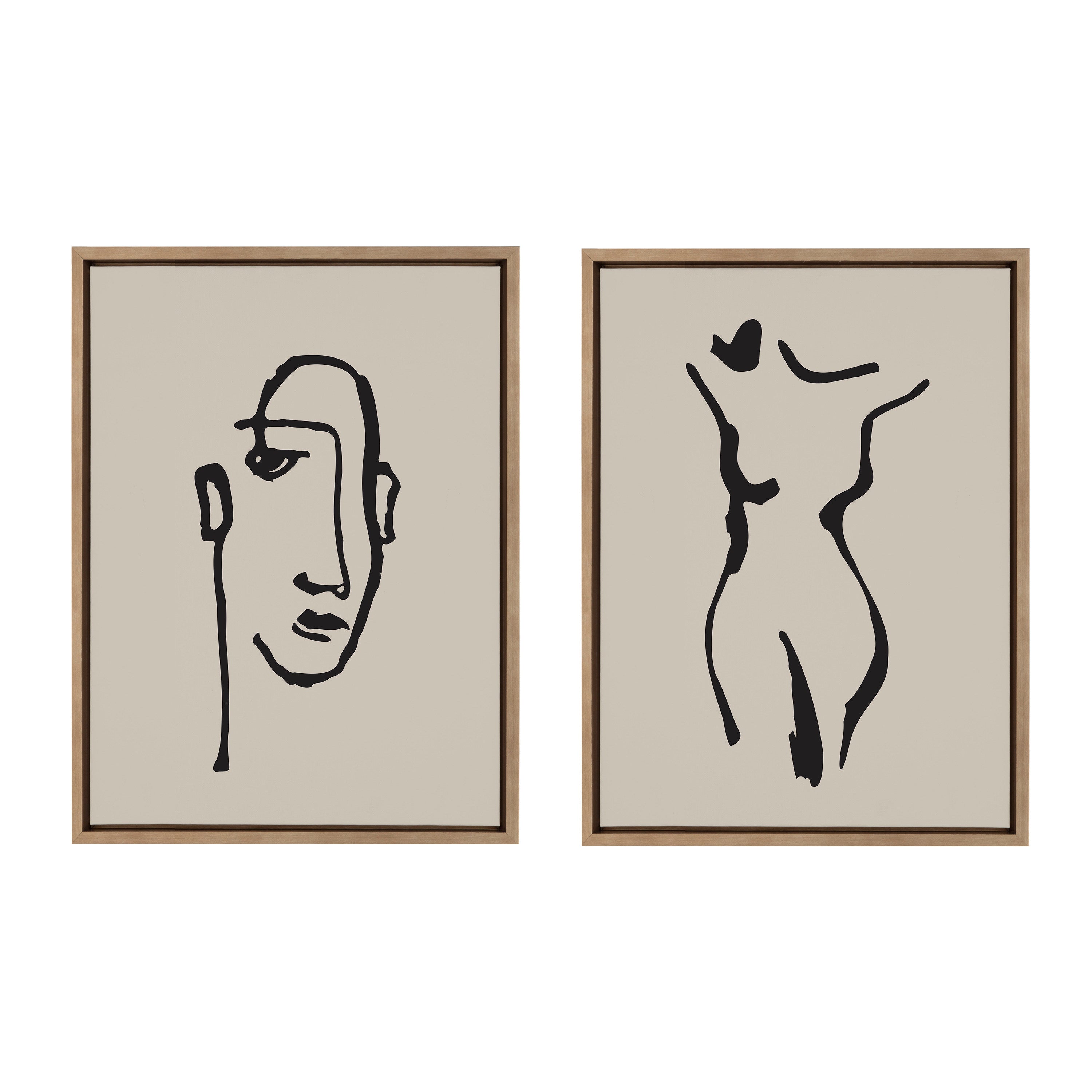 Art Set Sylvie Dark Gold 2 Piece Set 18x24 2