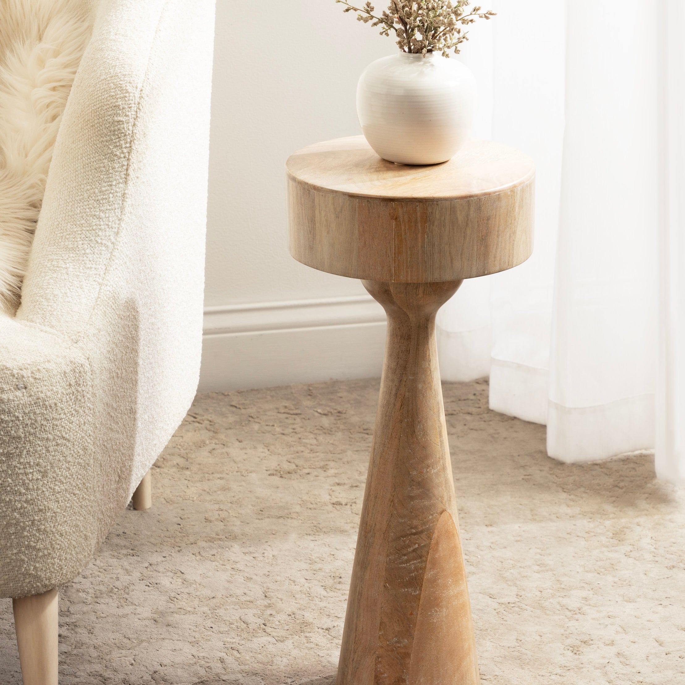 Drink Table Natural Beige 10x10x22 6