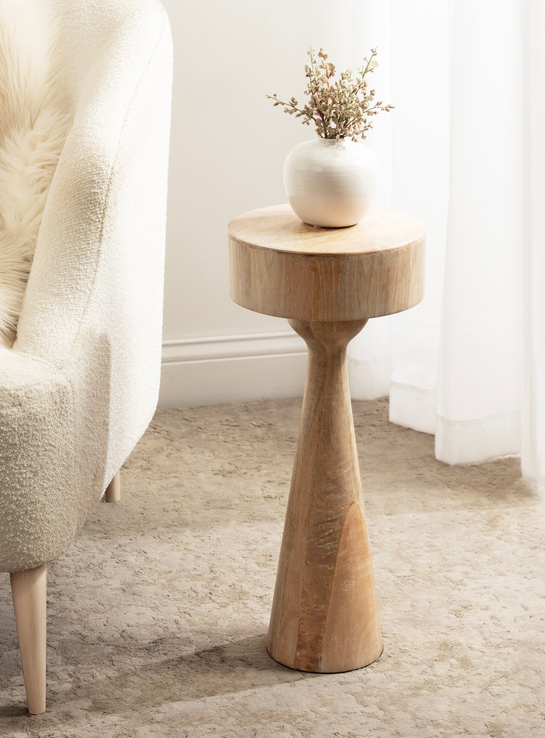 Drink Table Natural Beige 10x10x22 6