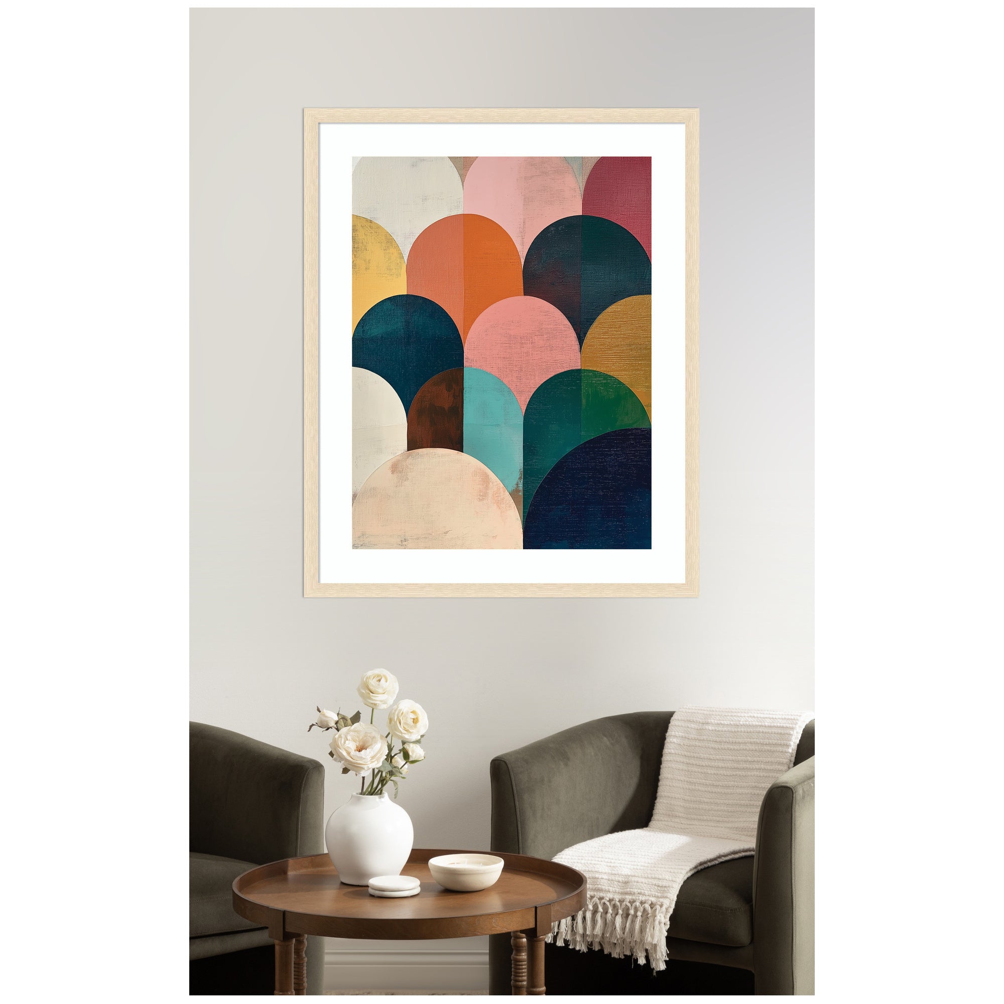 Framed Art Minimalist Geometric Abstract Jewel Tone by The Creative Bunch Studio