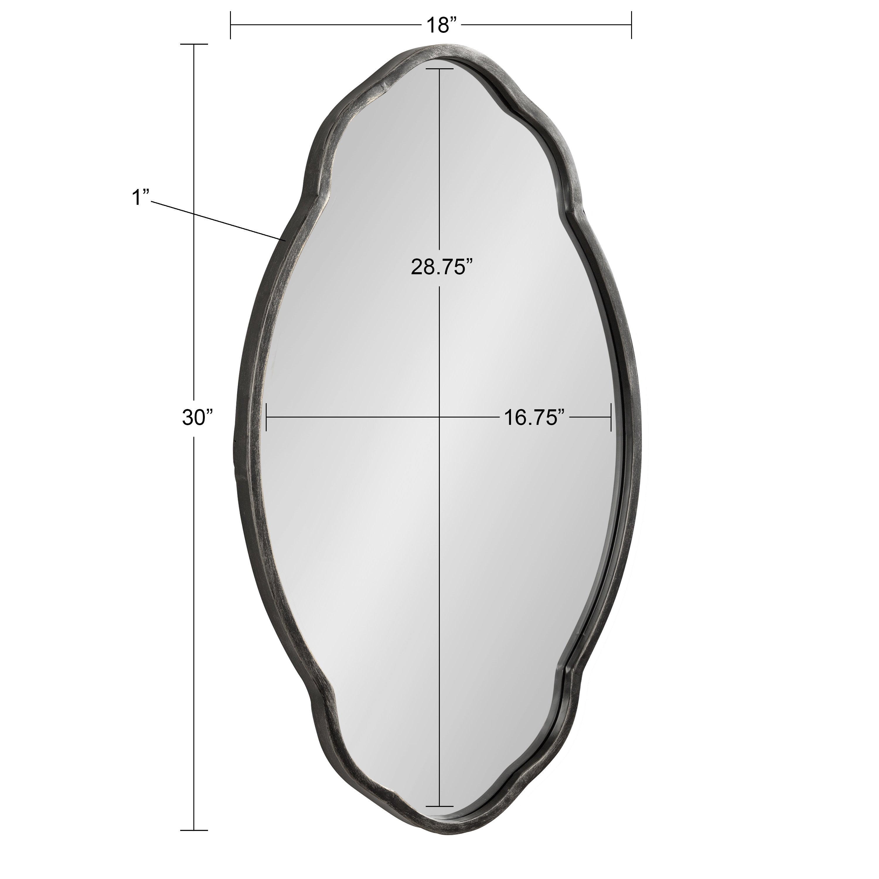 Magritte Scalloped Oval Wall Mirror