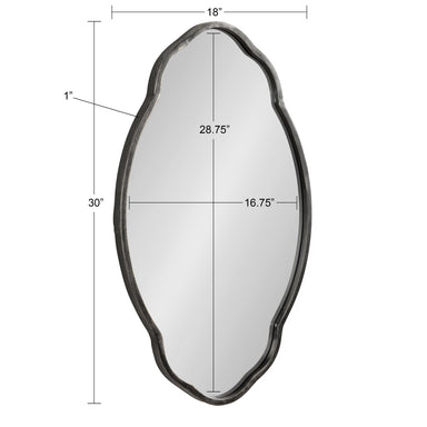 Scallop Mirror Black 18x30 5