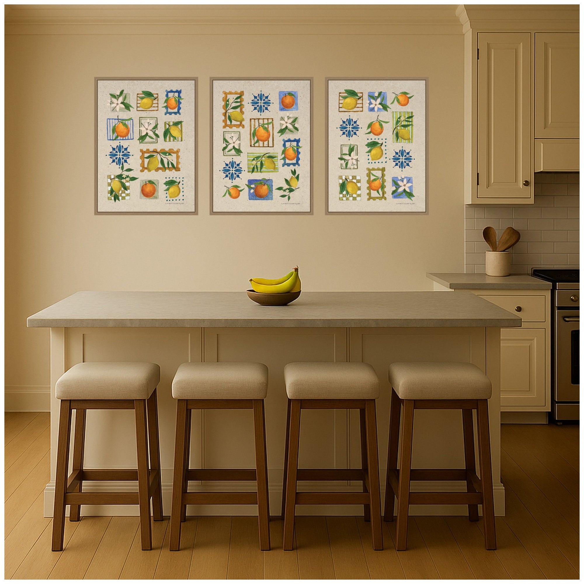 Art Set Sylvie Dark Gold 3 Piece Set 18x24 6