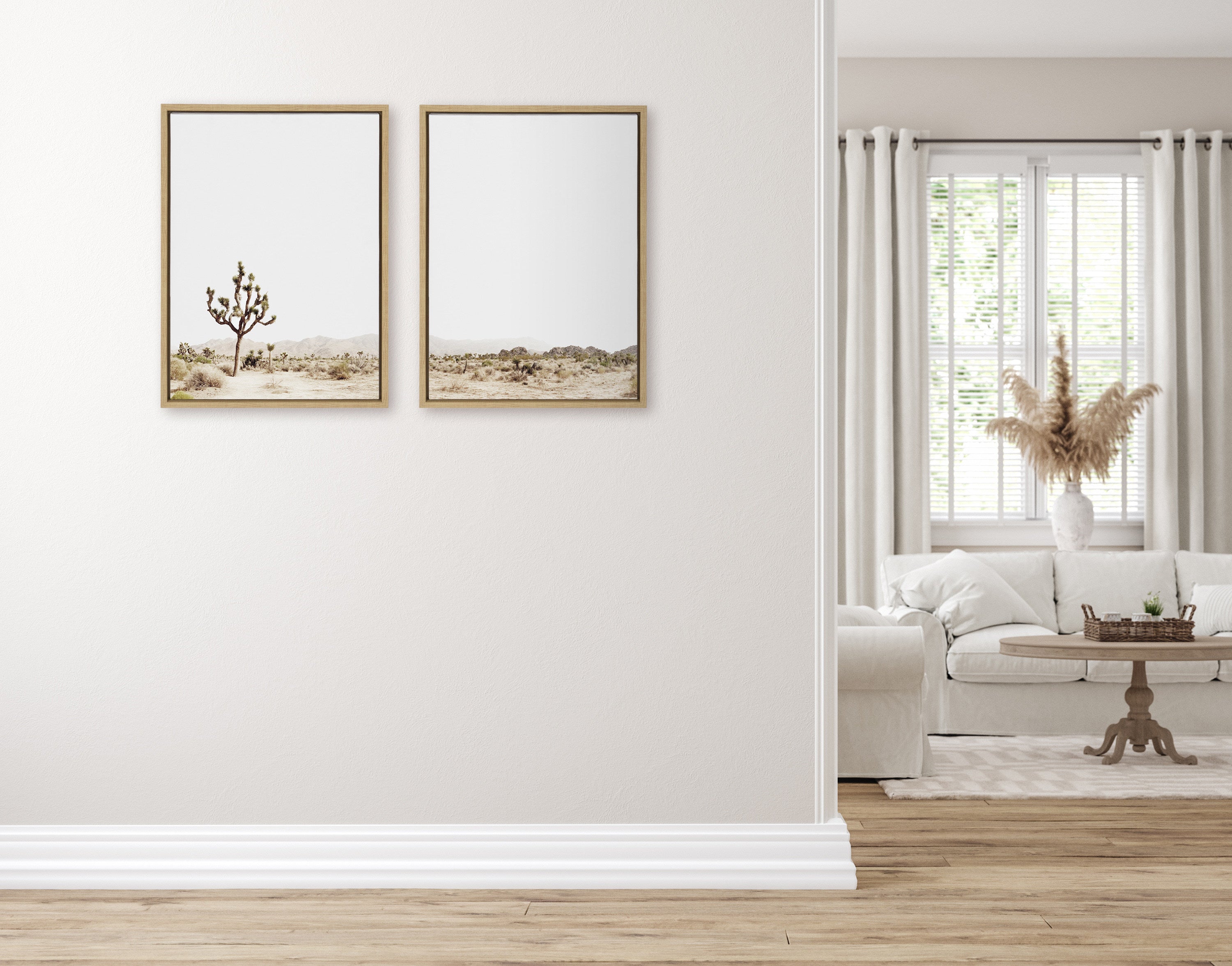 Framed Canvas Sylvie Natural 2 Piece Set 18x24 5
