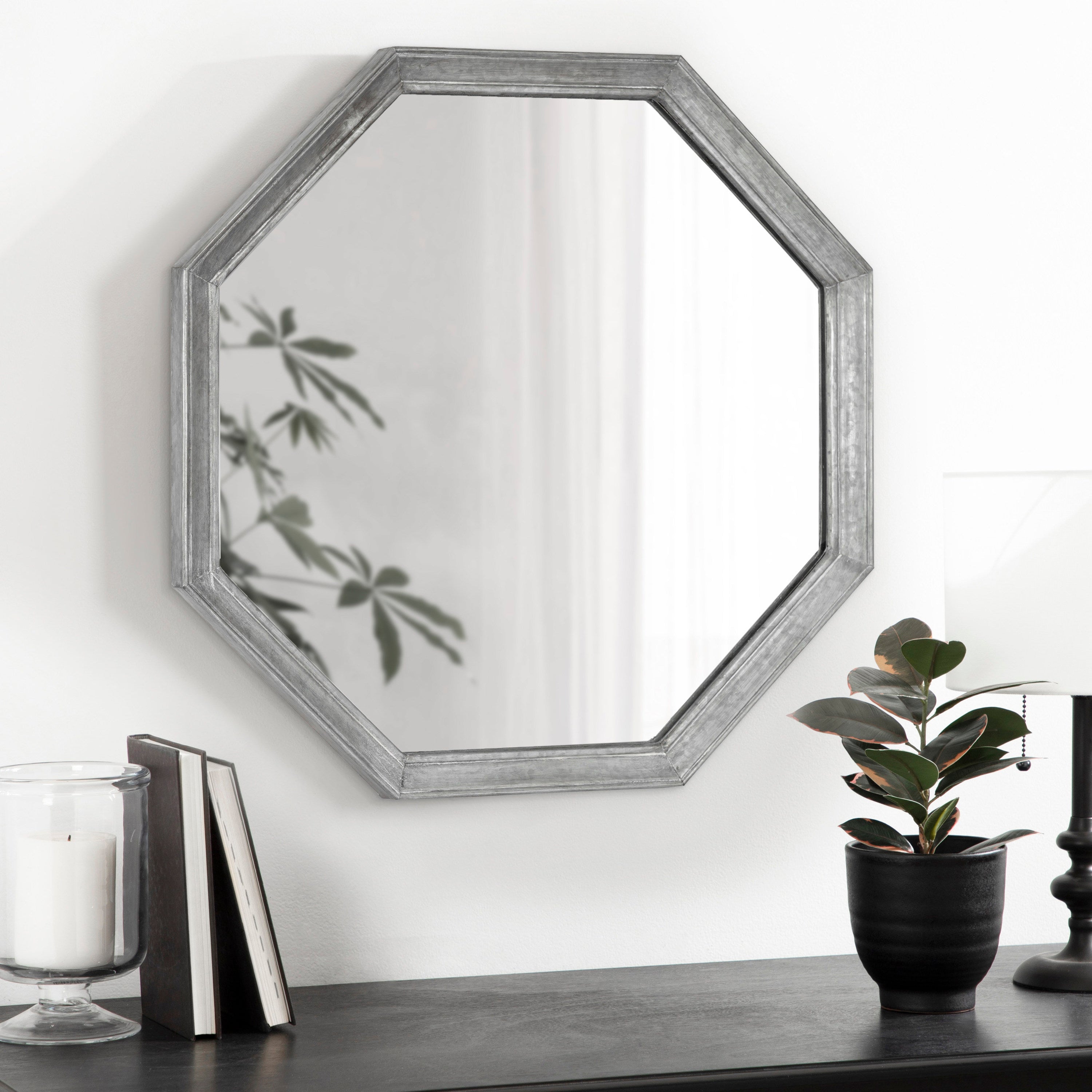 Octagon Mirror Silver 26x26 6