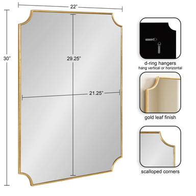 Scallop Mirror Gold 22x30 2