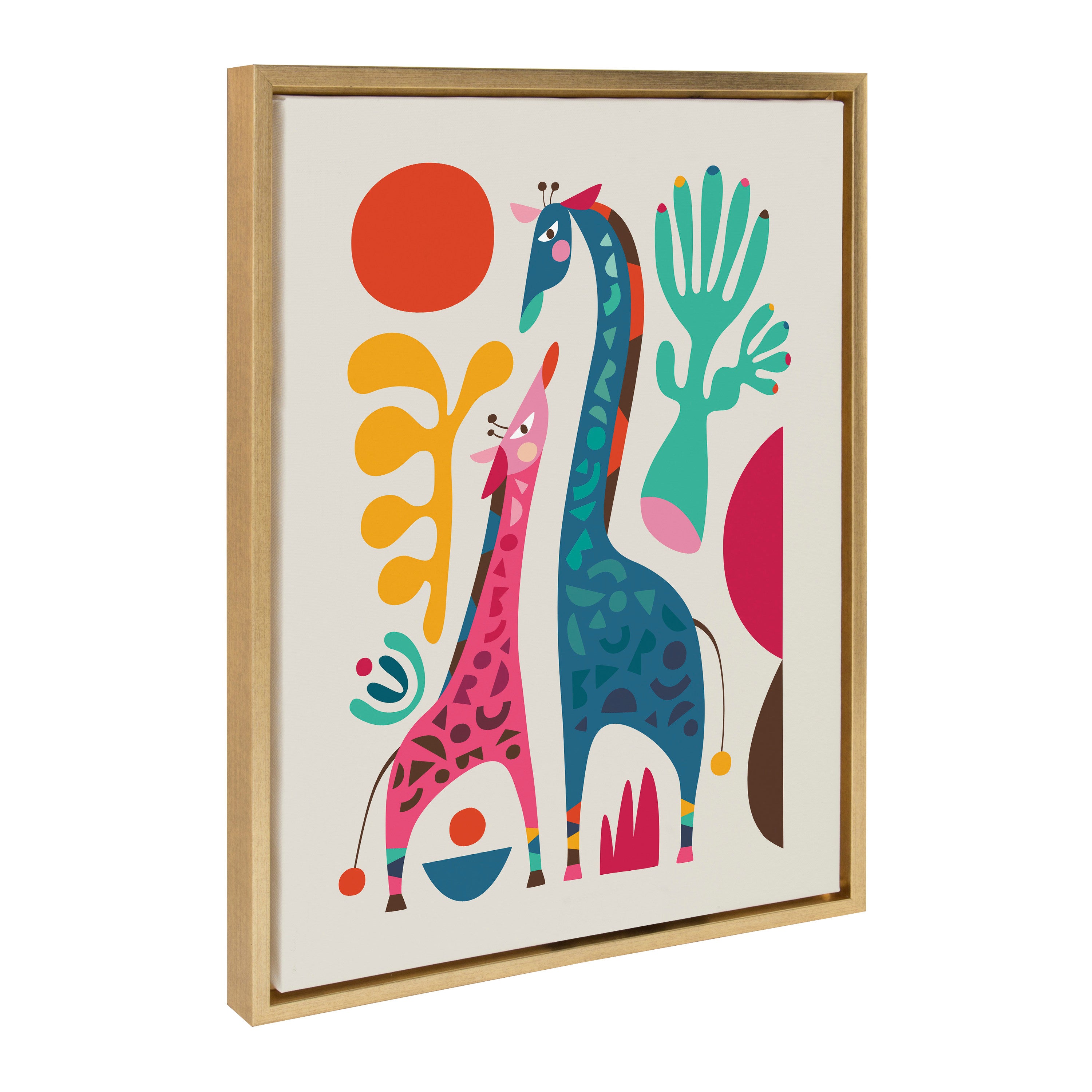 Sylvie Giraffe Love Framed Canvas by Rachel Lee of My Dream Wall