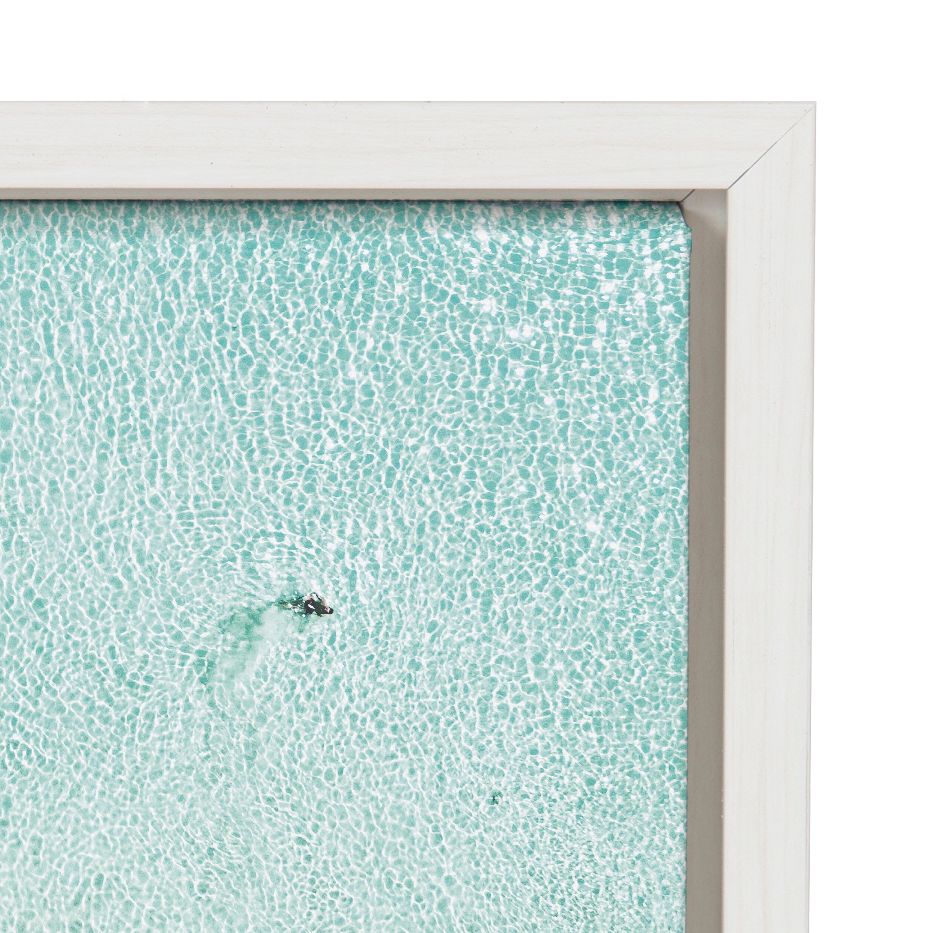 Sylvie Turquoise Beach from Above Framed Canvas by Amy Peterson Art Studio