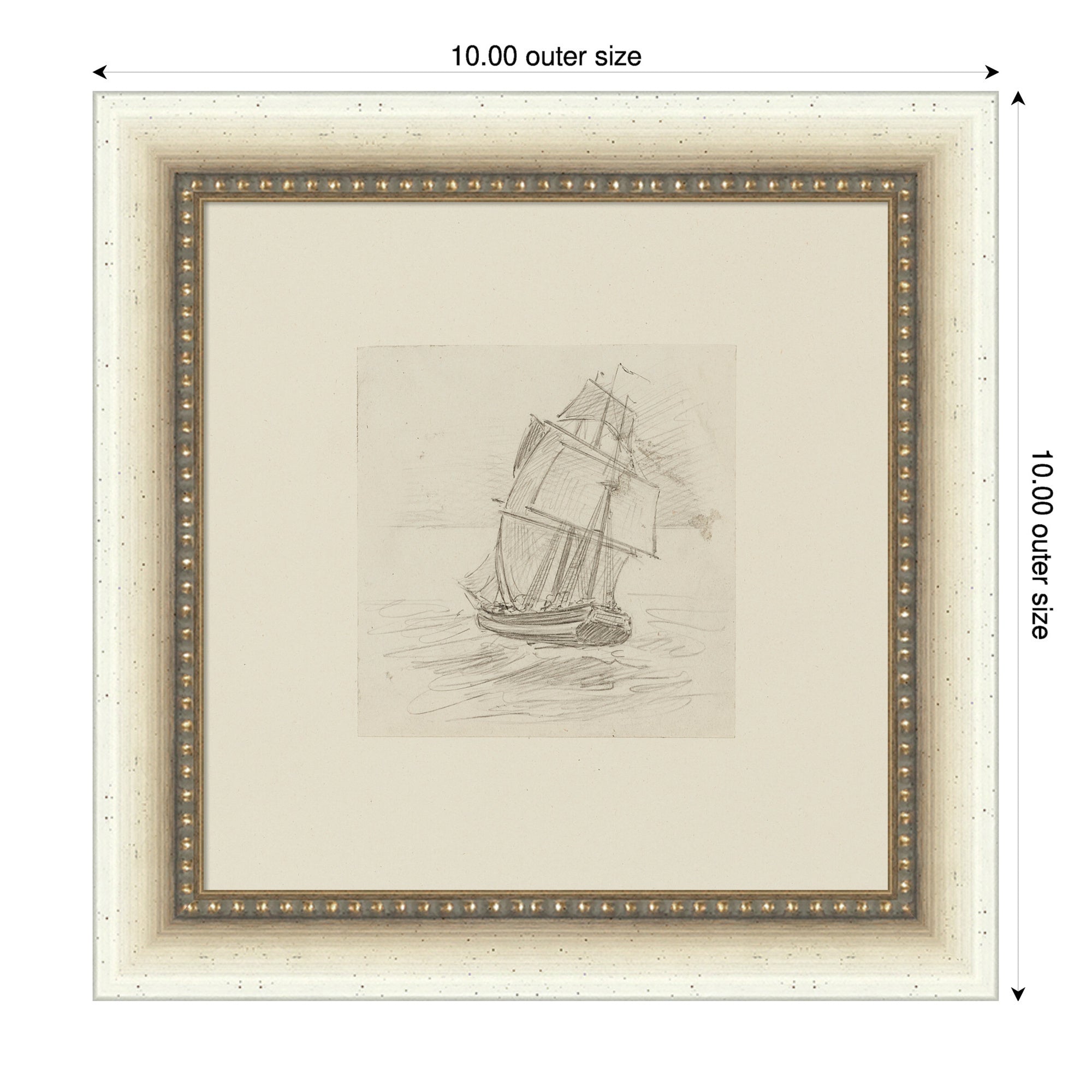 Mounted Canvas 10x10 Belmont Distress White 2