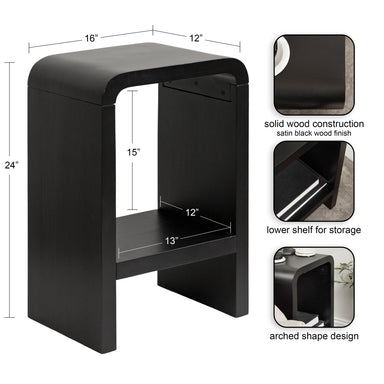 Side Table Black 16x12x24 2