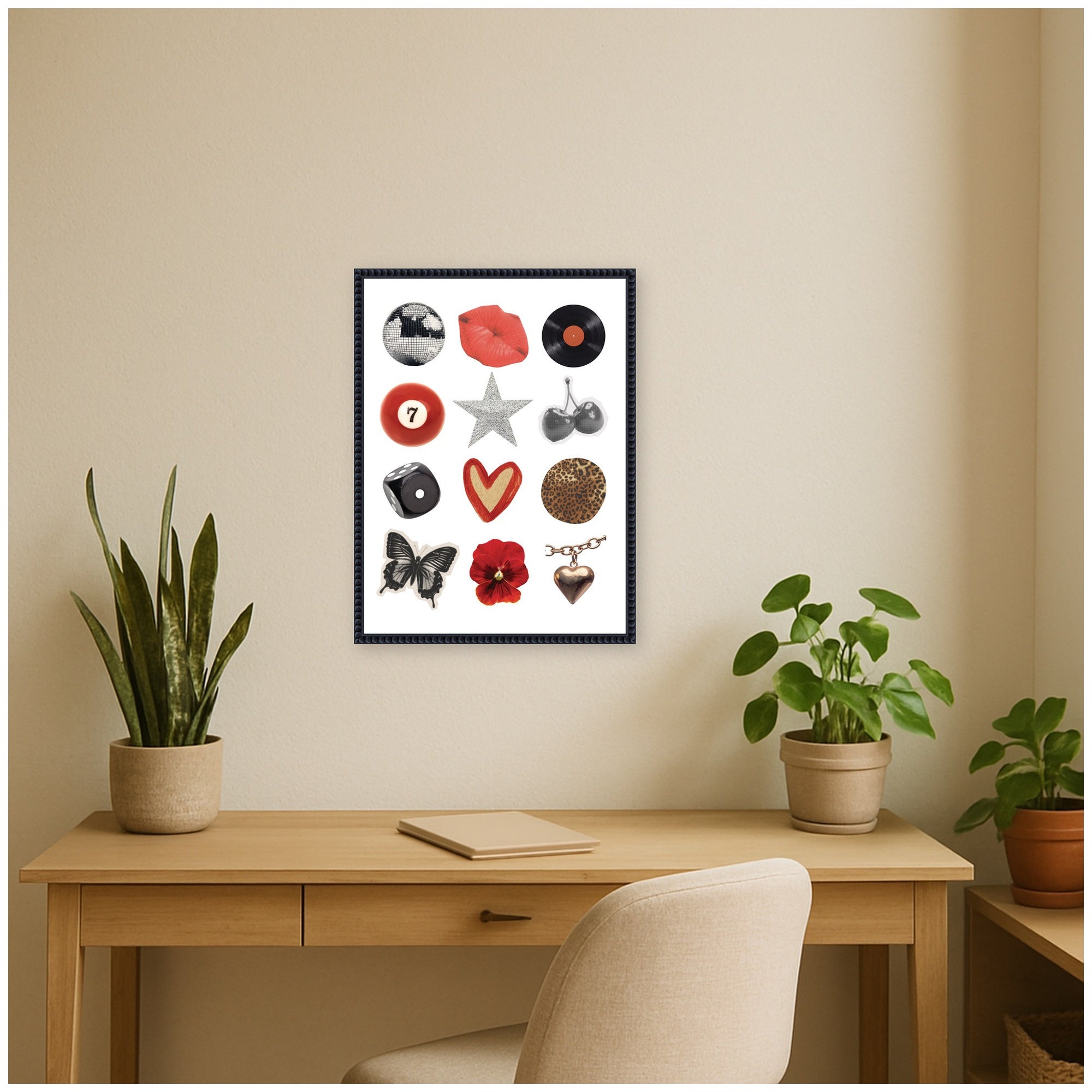 Cool Girl Collage by Megan Ryan Framed Canvas Wall Art Print