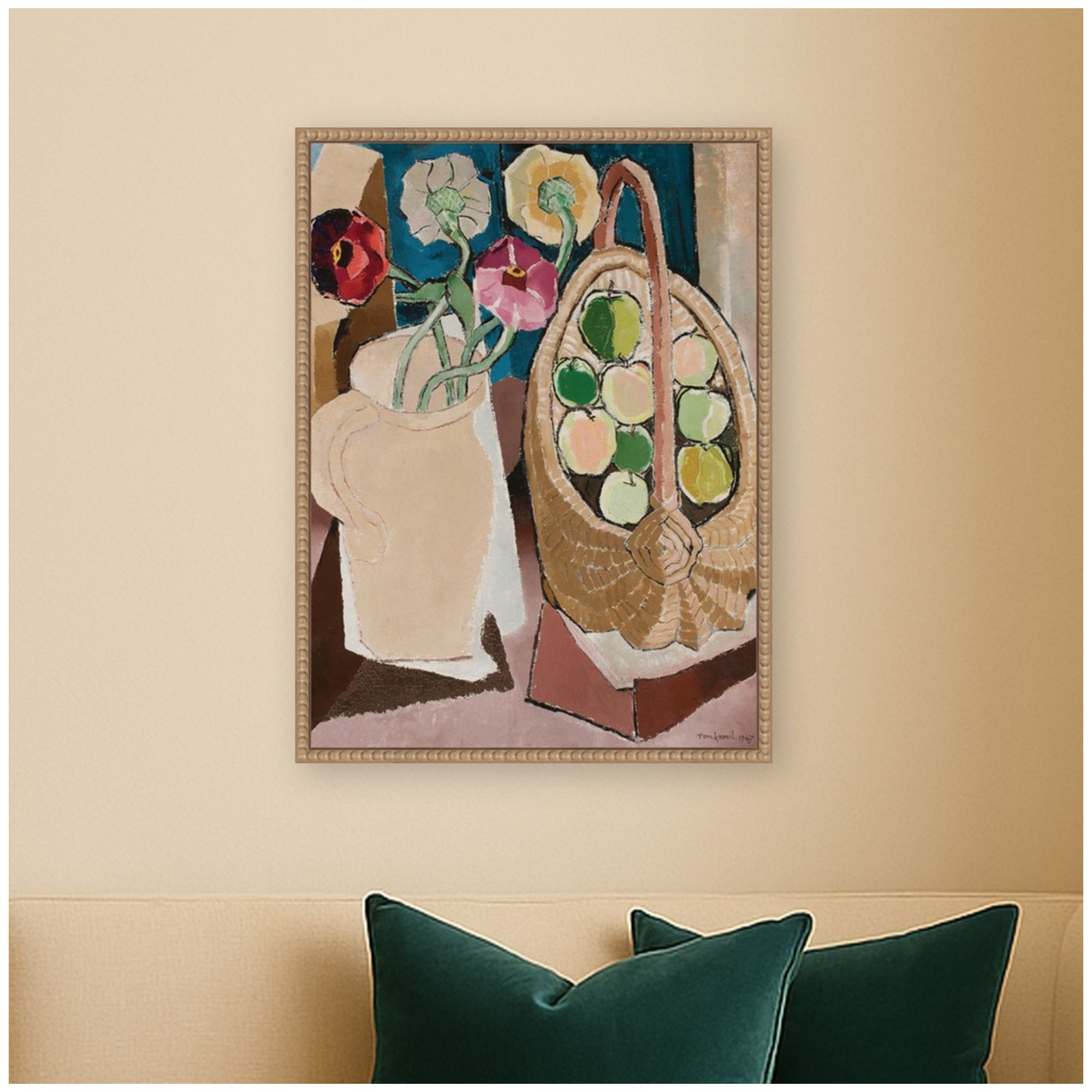 Framed Canvas 18x24 Sylvie Beaded Rustic Natural 6